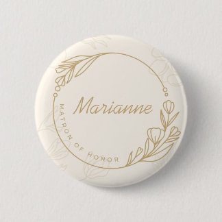 Schaltfläche "Custom Simple Floral Matron of Honou Button