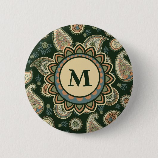 Schaltfläche "Cypress Paisley Pattern" Button (Vorderseite)