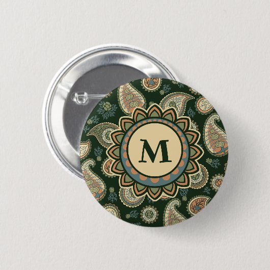 Schaltfläche "Cypress Paisley Pattern" Button (Vorne & Hinten)