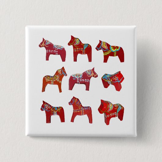 Schaltfläche Dala Horses Button (Vorderseite)