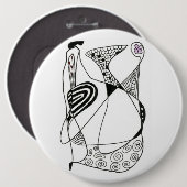 Schaltfläche "Dancing Hen" für Abstrakte Kunst Button (Vorne & Hinten)