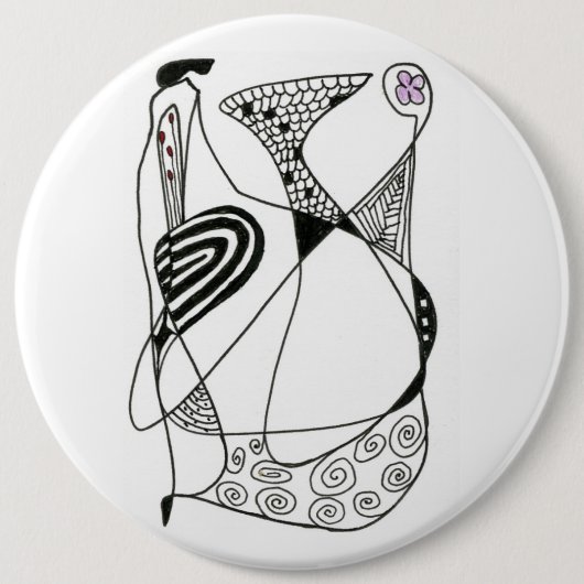 Schaltfläche "Dancing Hen" für Abstrakte Kunst Button (Vorderseite)