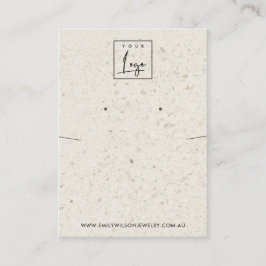 SCHALTFLÄCHE DER WEISSEN TERRAZZO-ANZEIGE VISITENKARTE