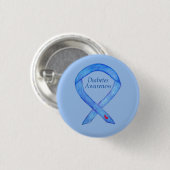 Schaltfläche "Diabetes Awareness Ribbon Art Custom Button (Vorne & Hinten)