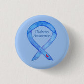 Schaltfläche "Diabetes Awareness Ribbon Art Custom Button (Vorderseite)
