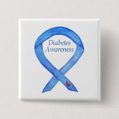 Schaltfläche "Diabetes Awareness Ribbon Art Custom Button (Vorderseite)