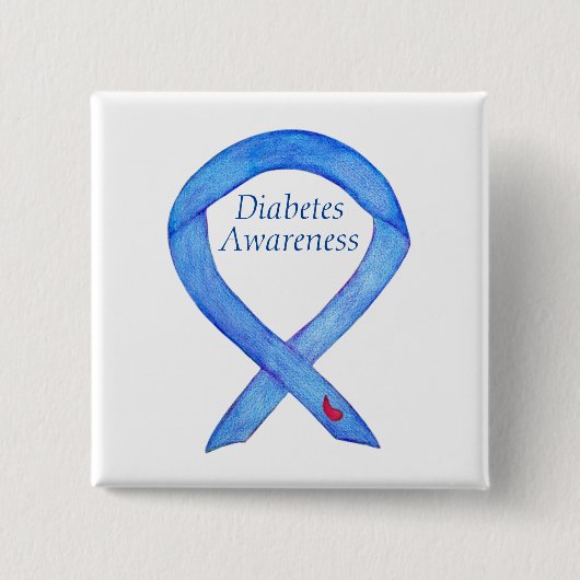 Schaltfläche "Diabetes Awareness Ribbon Art Custom Button (Vorderseite)
