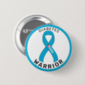 Schaltfläche "Diabetes Warrior Ribbon White" Button (Vorne & Hinten)