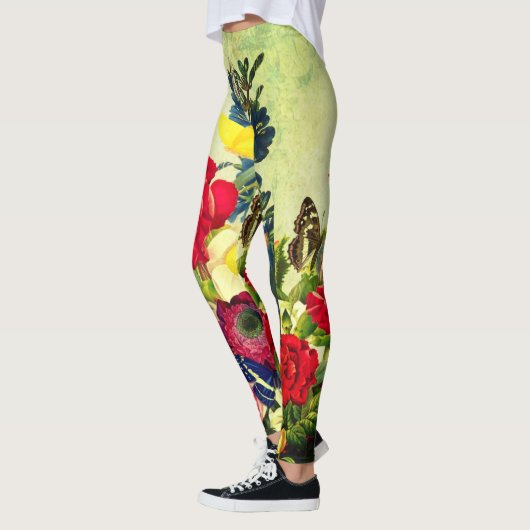 SCHALTFLÄCHE DRUCKTE LEGGINGS (Links)