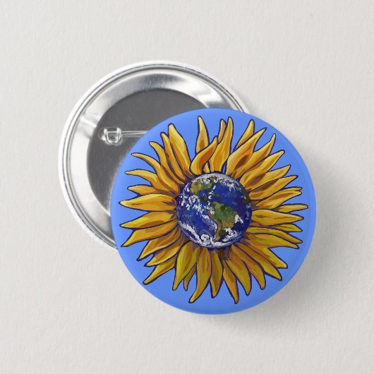Schaltfläche "Earth Sunflower" Button (Vorne & Hinten)