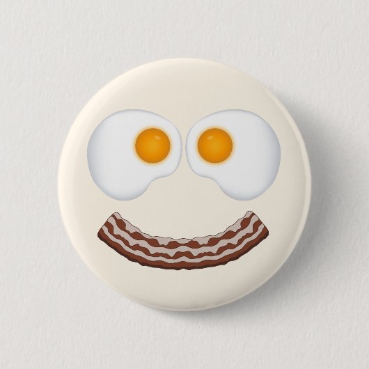Schaltfläche Eier und Bacon Grin Button (Vorderseite)