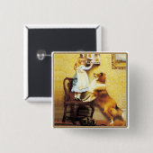 Schaltfläche: Ein Spezialist: Mädchen mit Sheltie Button (Vorne & Hinten)