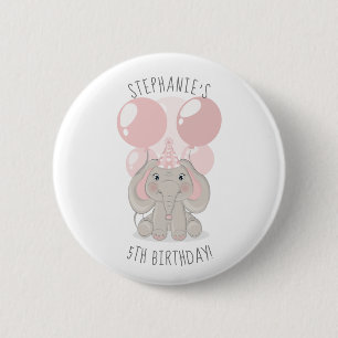 Schaltfläche "Elephant in Birthday Party" Button