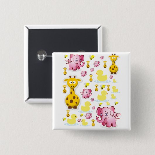 Schaltfläche Elephant Square Button (Vorne & Hinten)