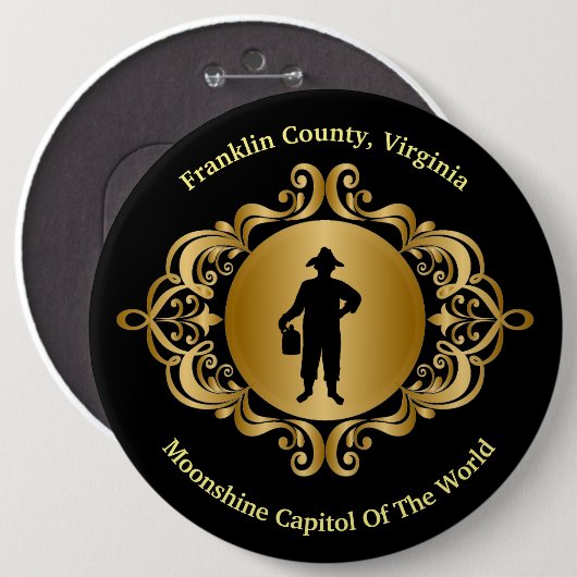 Schaltfläche "Elgant Black and Gold Moonshine" Button (Vorne & Hinten)