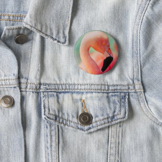 Schaltfläche "Exotic Pink Flamingo Bird" Button (Beispiel)