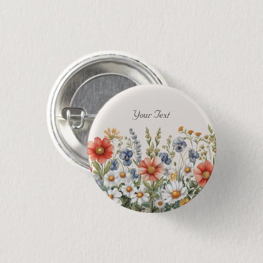 Schaltfläche "Farbige Wildblumen" Button (Vorne & Hinten)