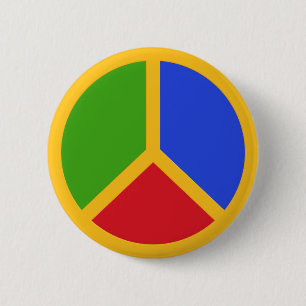 Schaltfläche "Farbiges Zeichen für Frieden" Button