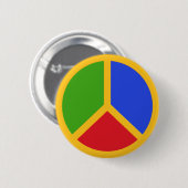 Schaltfläche "Farbiges Zeichen für Frieden" Button (Vorne & Hinten)