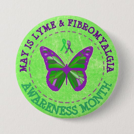 Schaltfläche "Fibromyalgie & Lyme Awareness Month" Button (Vorderseite)