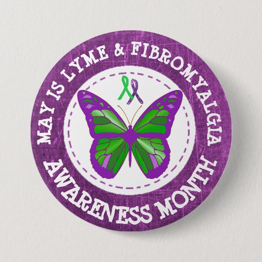 Schaltfläche "Fibromyalgie & Lyme Awareness Month" Button (Vorderseite)