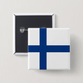 Schaltfläche "Finnische Flagge" (Finnland) Button (Vorne & Hinten)