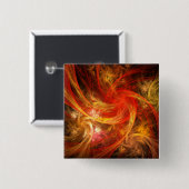 Schaltfläche "Firestorm Nova Abstrakte Kunst" (Qua Button (Vorne & Hinten)