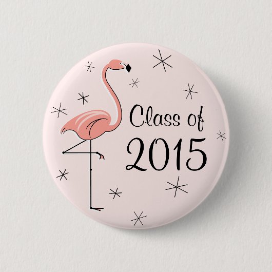 Schaltfläche Flamingo Pink Class of 2015 Button (Vorderseite)