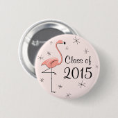 Schaltfläche Flamingo Pink Class of 2015 Button (Vorne & Hinten)