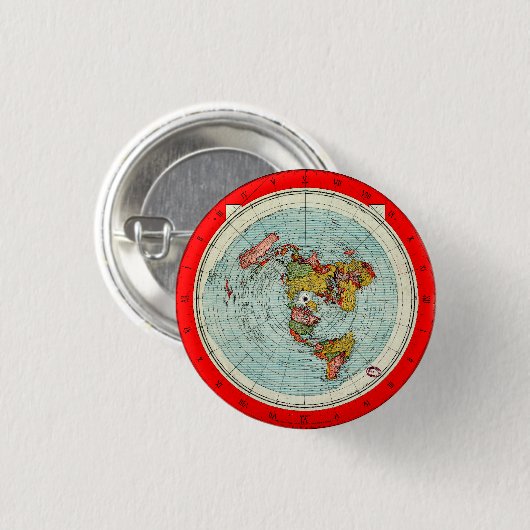 Schaltfläche "Flat Earth Azimuthal Projection Map" Button (Vorne & Hinten)