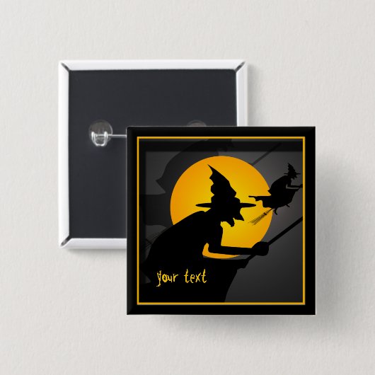 Schaltfläche fliegen mit benutzerdefinierter Hexe Button (Vorne & Hinten)