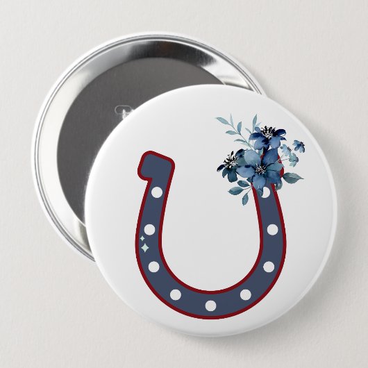 Schaltfläche "Floral Horseshoe" Button (Vorne & Hinten)