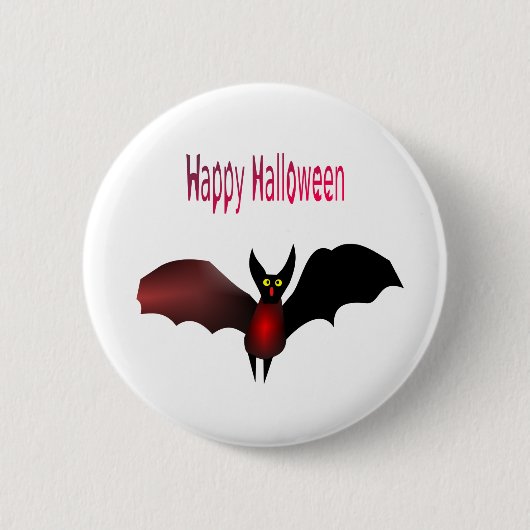 Schaltfläche "Flying Bat Happy Halloween" Button (Vorderseite)