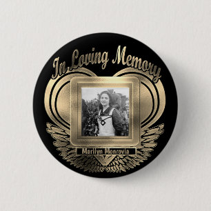 Schaltfläche "Foto Custom Memorial Heart Gold" hin Button