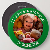 Schaltfläche "Foto, Name und Alter Geburtstag indi Button (Vorne & Hinten)