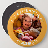 Schaltfläche "Foto, Name und Alter Geburtstag indi Button (Vorne & Hinten)