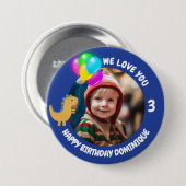 Schaltfläche "Foto, Name und Alter Geburtstag indi Button (Vorne & Hinten)