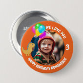 Schaltfläche "Foto, Name und Alter Geburtstag indi Button (Vorne & Hinten)