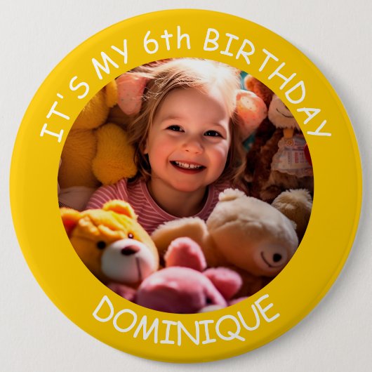 Schaltfläche "Foto, Name und Alter Geburtstag indi Button (Vorderseite)