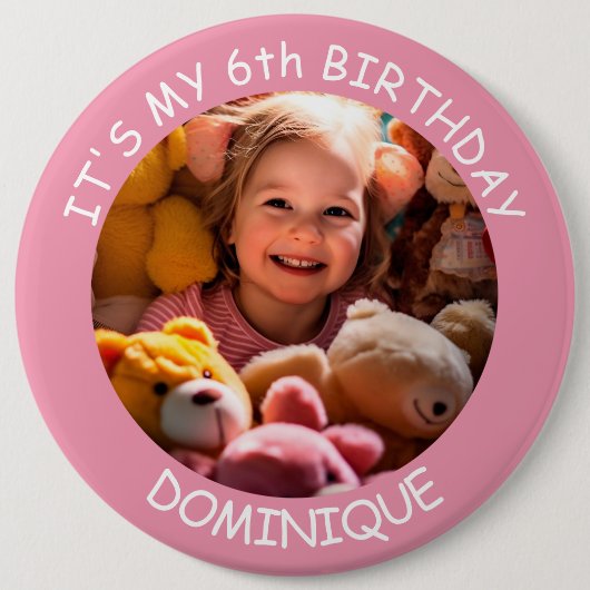 Schaltfläche "Foto, Name und Alter Geburtstag indi Button (Vorderseite)