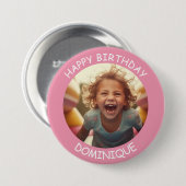 Schaltfläche "Foto und Name Geburtstag" anpassen Button (Vorne & Hinten)