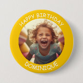 Schaltfläche "Foto und Name Geburtstag" anpassen Button (Vorderseite)