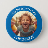 Schaltfläche "Foto und Name Geburtstag" anpassen Button (Vorderseite)