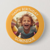 Schaltfläche "Foto und Name Geburtstag" anpassen Button (Vorderseite)