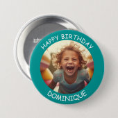 Schaltfläche "Foto und Name Geburtstag" anpassen Button (Vorne & Hinten)