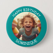 Schaltfläche "Foto und Name Geburtstag" anpassen Button (Vorderseite)