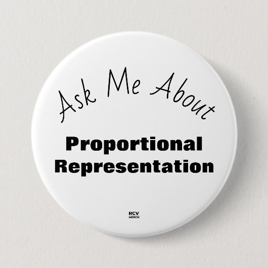 Schaltfläche "frag über proportionale Vertretung" Button (Vorderseite)