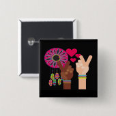 Schaltfläche "Frieden" Button (Vorne & Hinten)