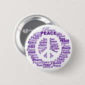 Schaltfläche "Frieden" - lila Button (Vorne & Hinten)