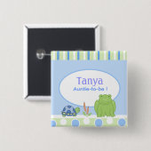 Schaltfläche "Friendly Frog & Turtle Baby Shower N Button (Vorne & Hinten)